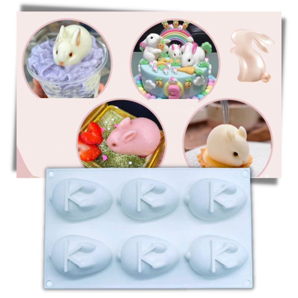 Molde de silicona para pastel mini conejito - Ozerty