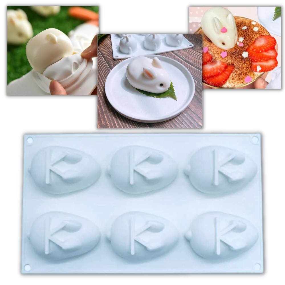 Molde de silicona para pastel mini conejito - Ozerty