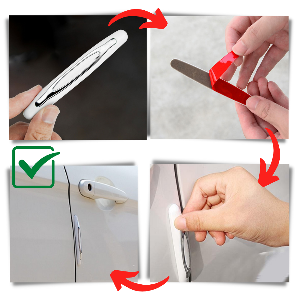 Paquete de 4 tiras de protección para puertas de coche - Ozerty