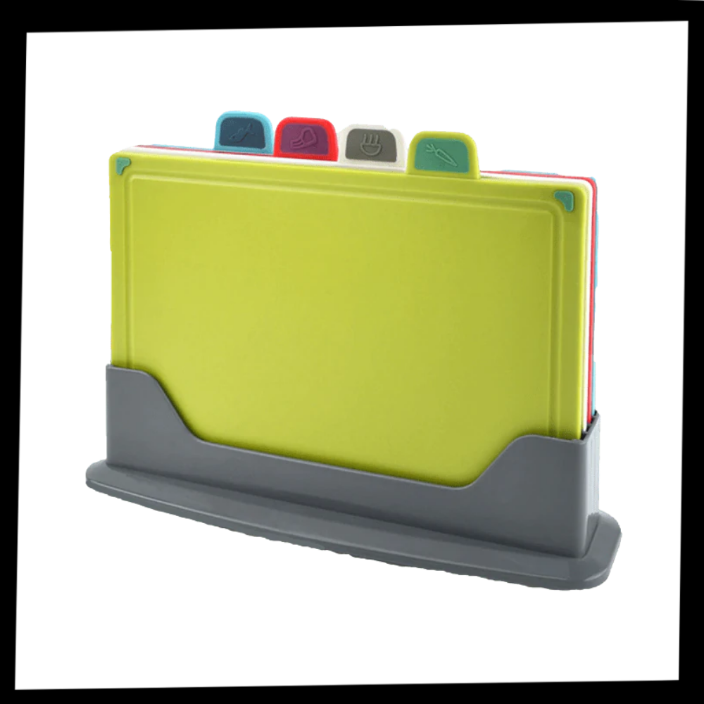 Juego de 4 tablas de cortar con soporte - Ozerty