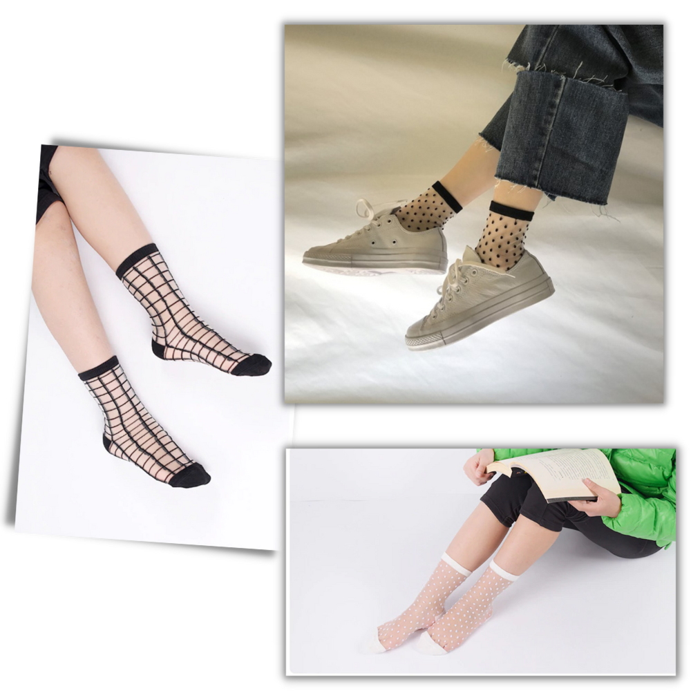 (10 Pares) Calcetines de moda transparentes para mujer - Ozerty