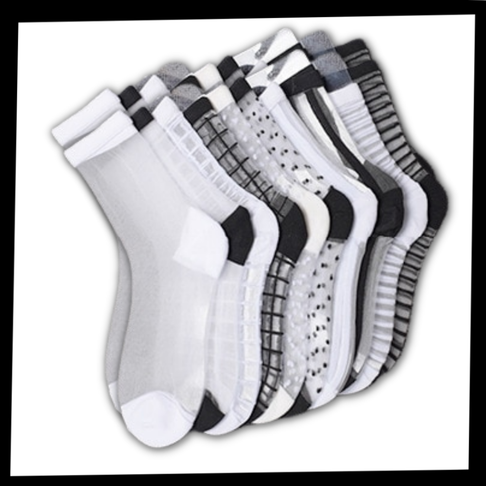 (10 Pares) Calcetines de moda transparentes para mujer - Ozerty