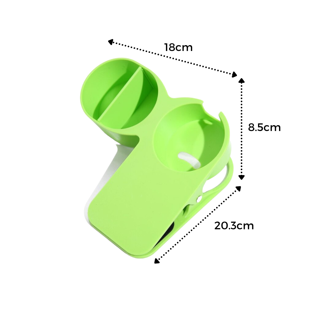 Portavasos doble con clip - Ozerty