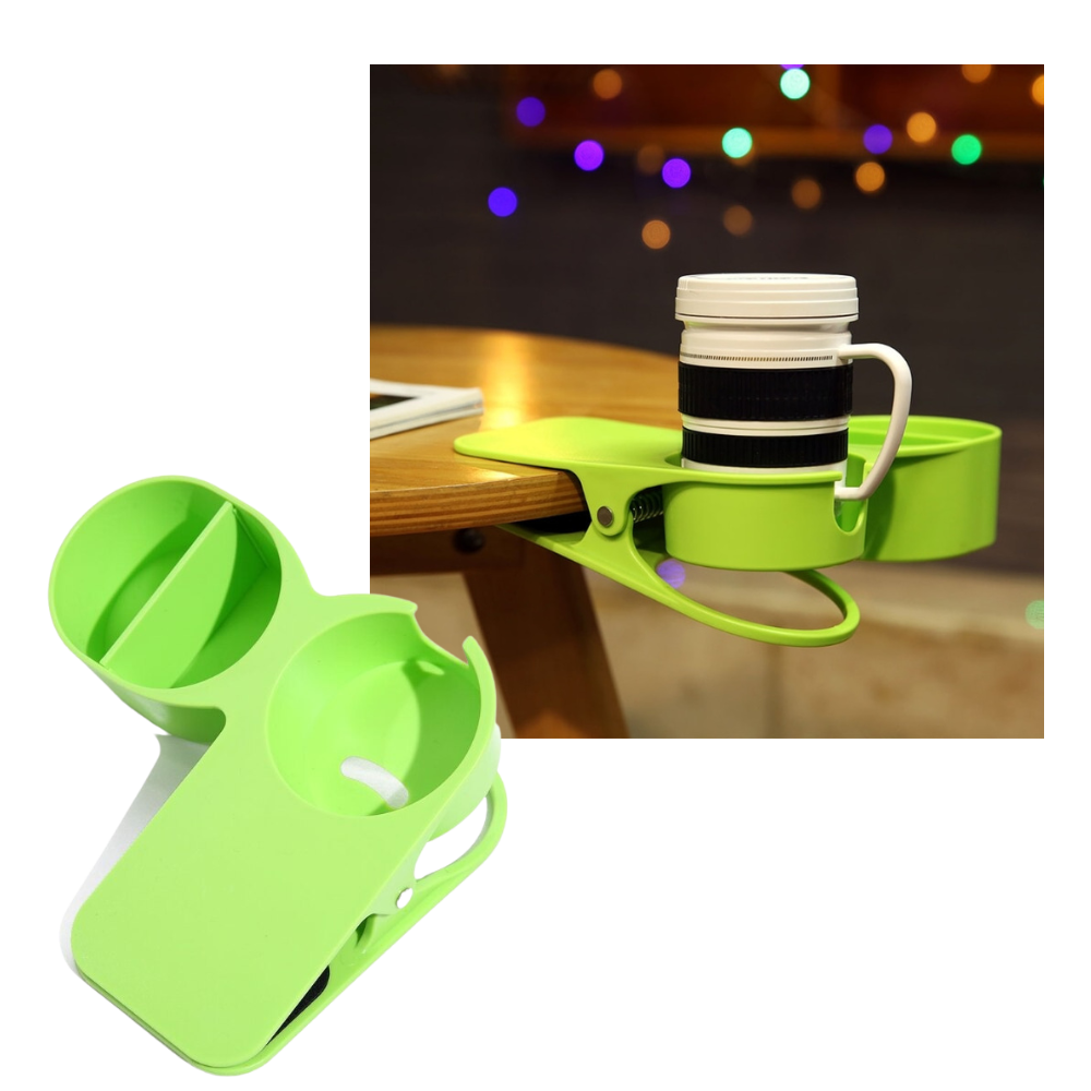 Portavasos doble con clip - Ozerty