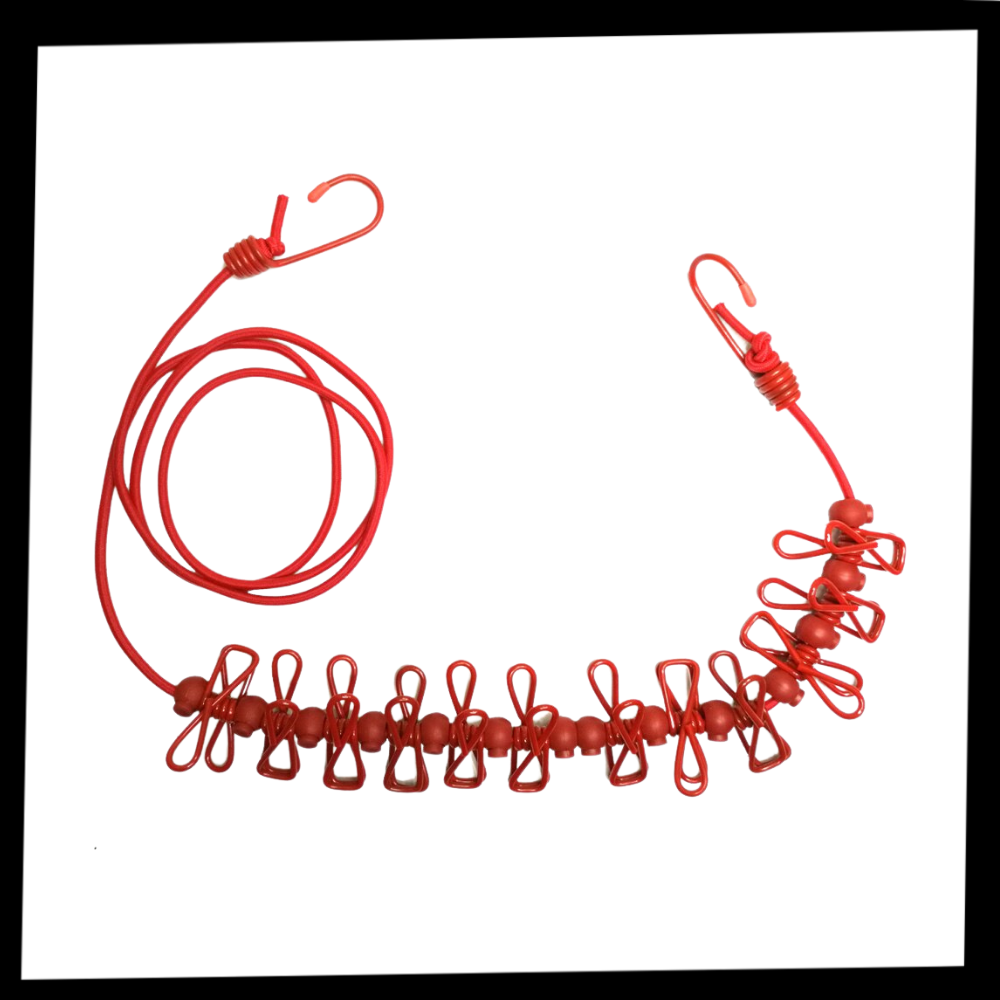 Tendedero de camping extensible de 4m con pinzas - Ozerty