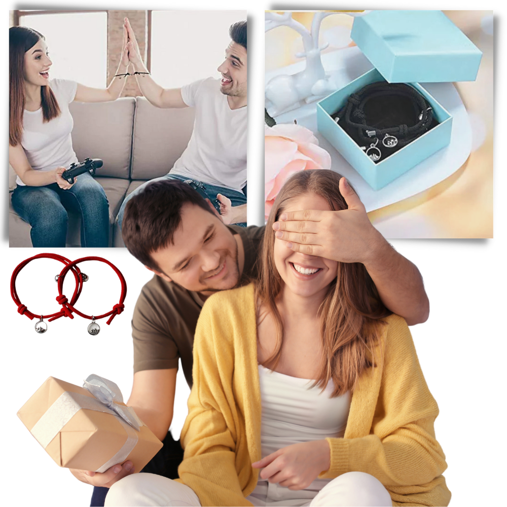 Juego de 2 pulseras magnéticas para parejas - Ozerty