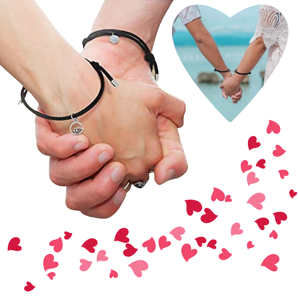 Juego de 2 pulseras magnéticas para parejas - Ozerty