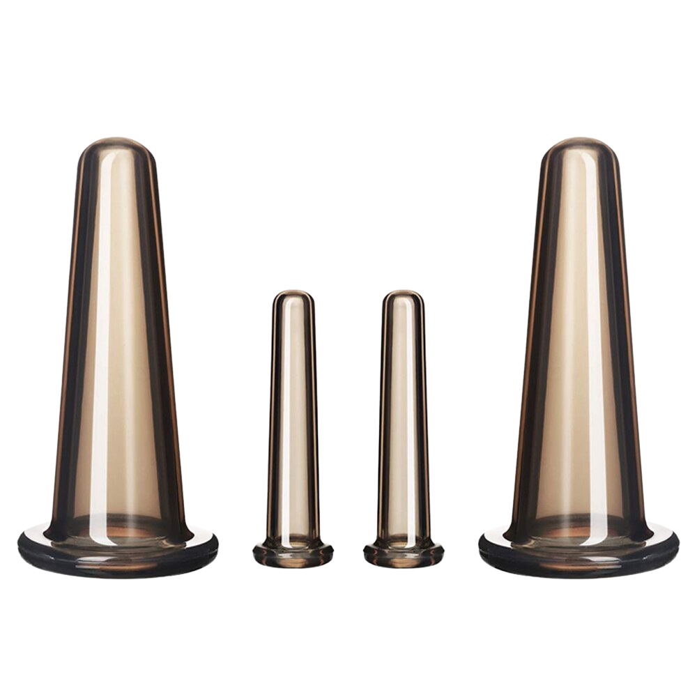 4 copas de silicona para masaje facial con ventosas