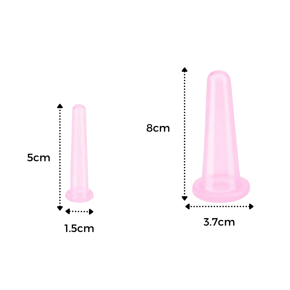 4 copas de silicona para masaje facial con ventosas - Ozerty