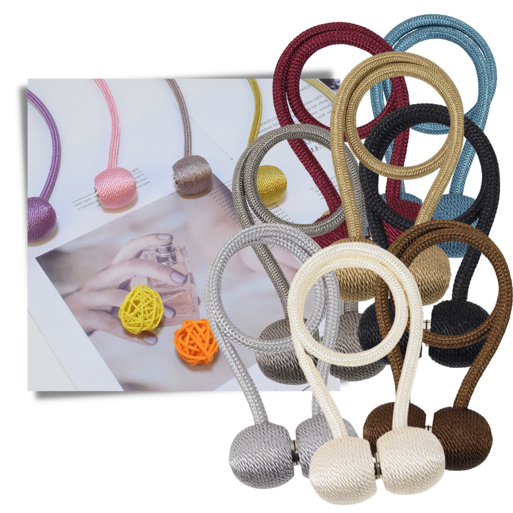 Paquete de 2 hebillas magnéticas para cortinas - Ozerty