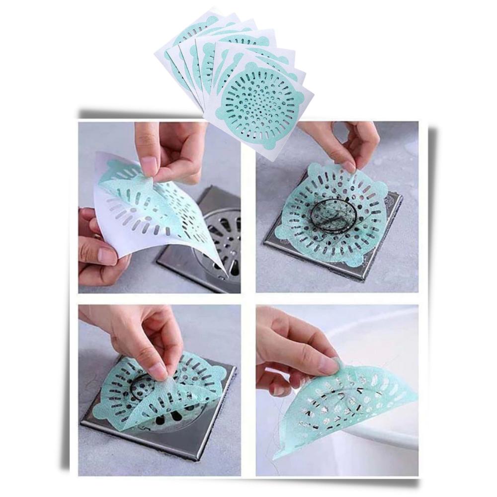 Paquete de 10 filtros de drenaje desechables adhesivos - Ozerty