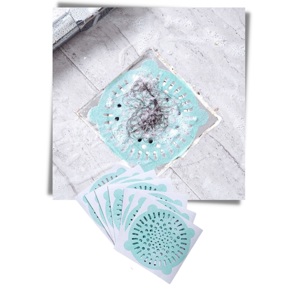 Paquete de 10 filtros de drenaje desechables adhesivos - Ozerty