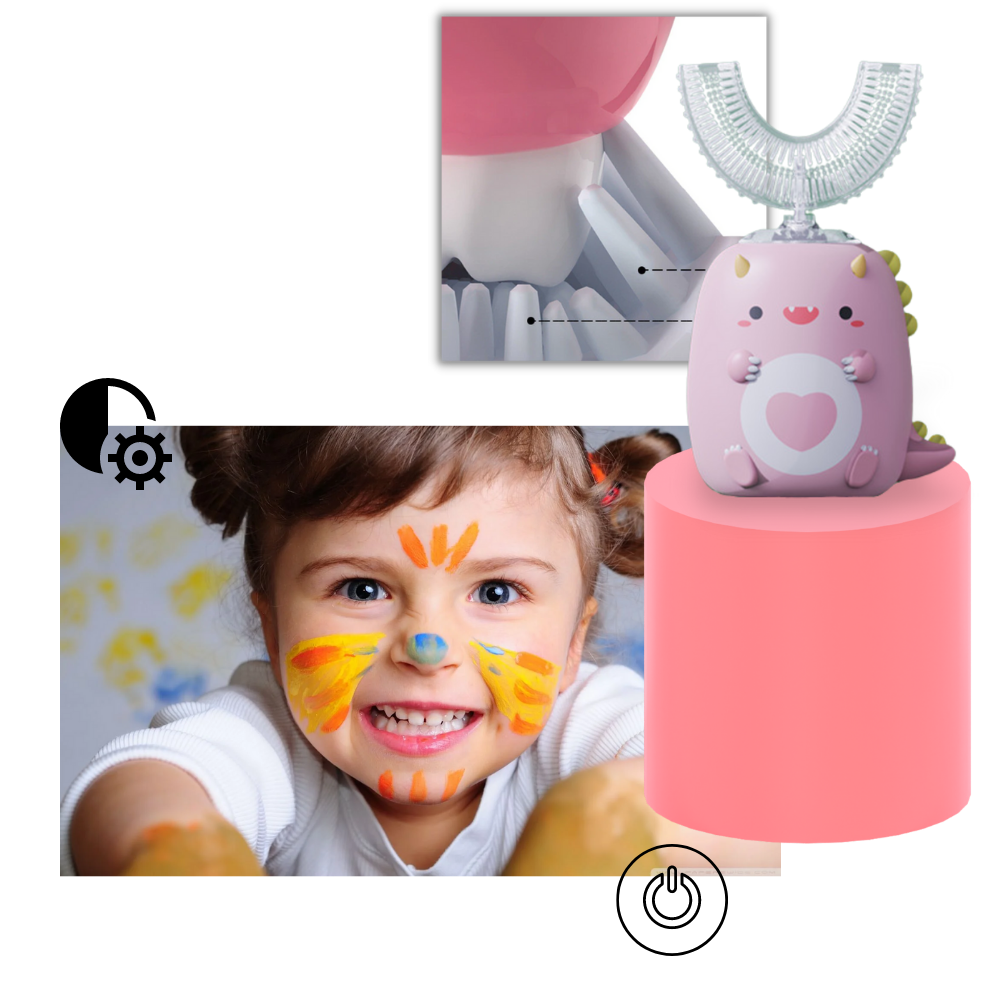 Cepillo de dientes eléctrico en forma de U para niños