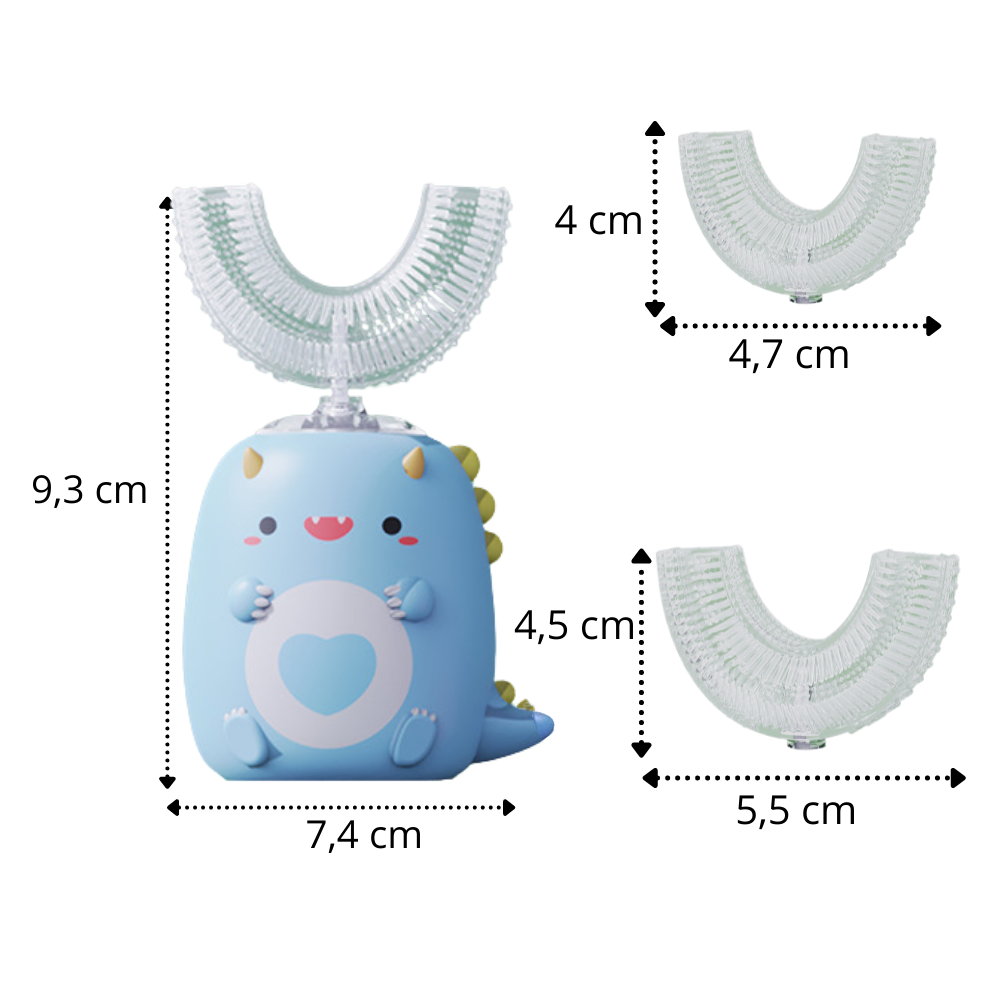 Cepillo de dientes eléctrico en forma de U para niños