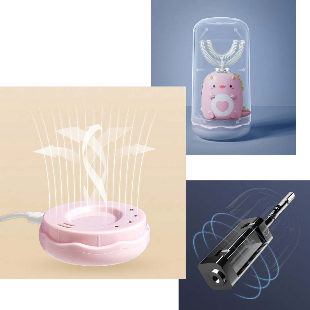 Cepillo de dientes eléctrico en forma de U para niños