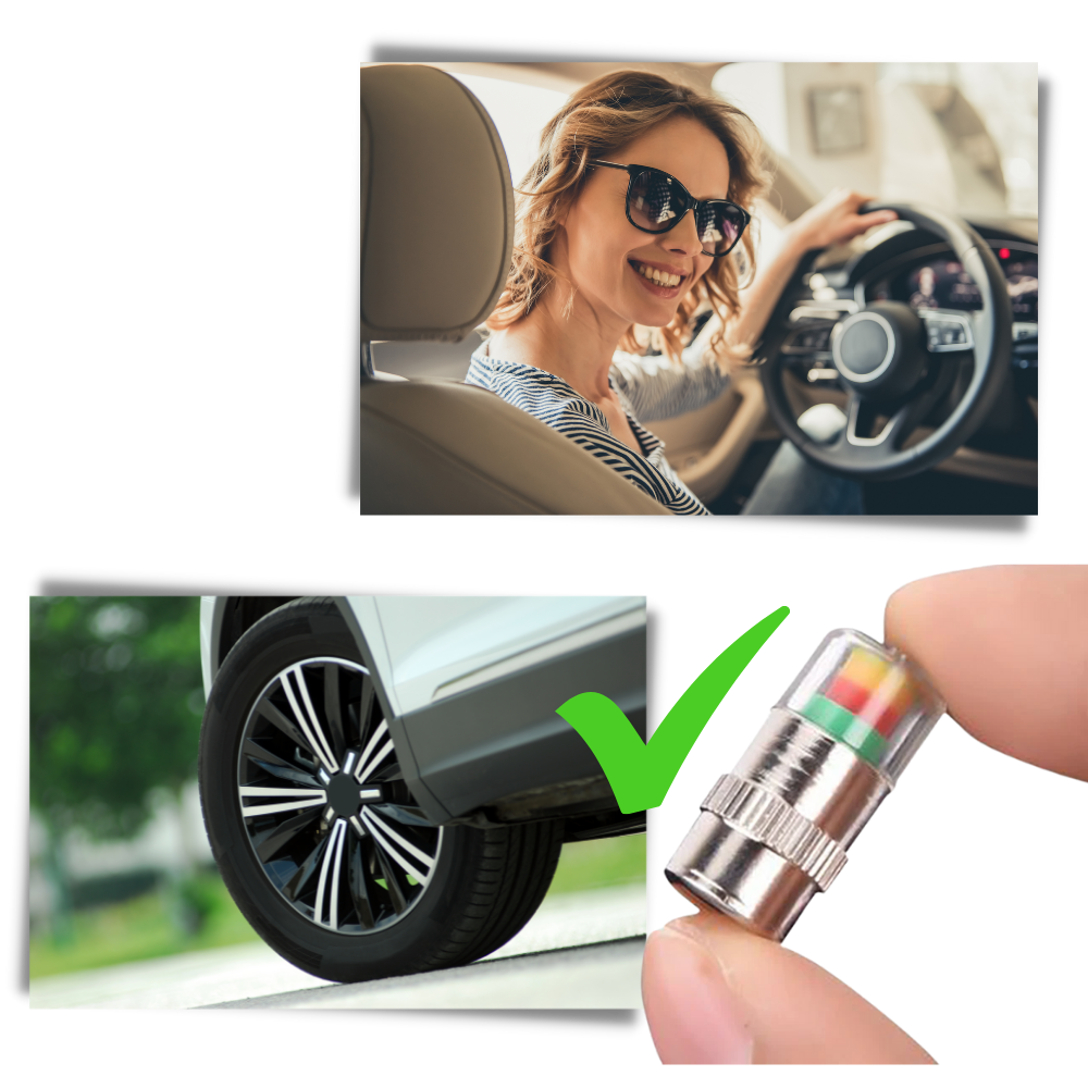 Paquete de 4 sensores de presión de los neumáticos del coche - Ozerty