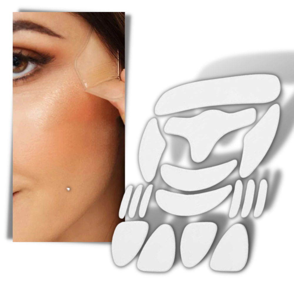 16 Parches faciales de silicona antiarrugas - Ozerty