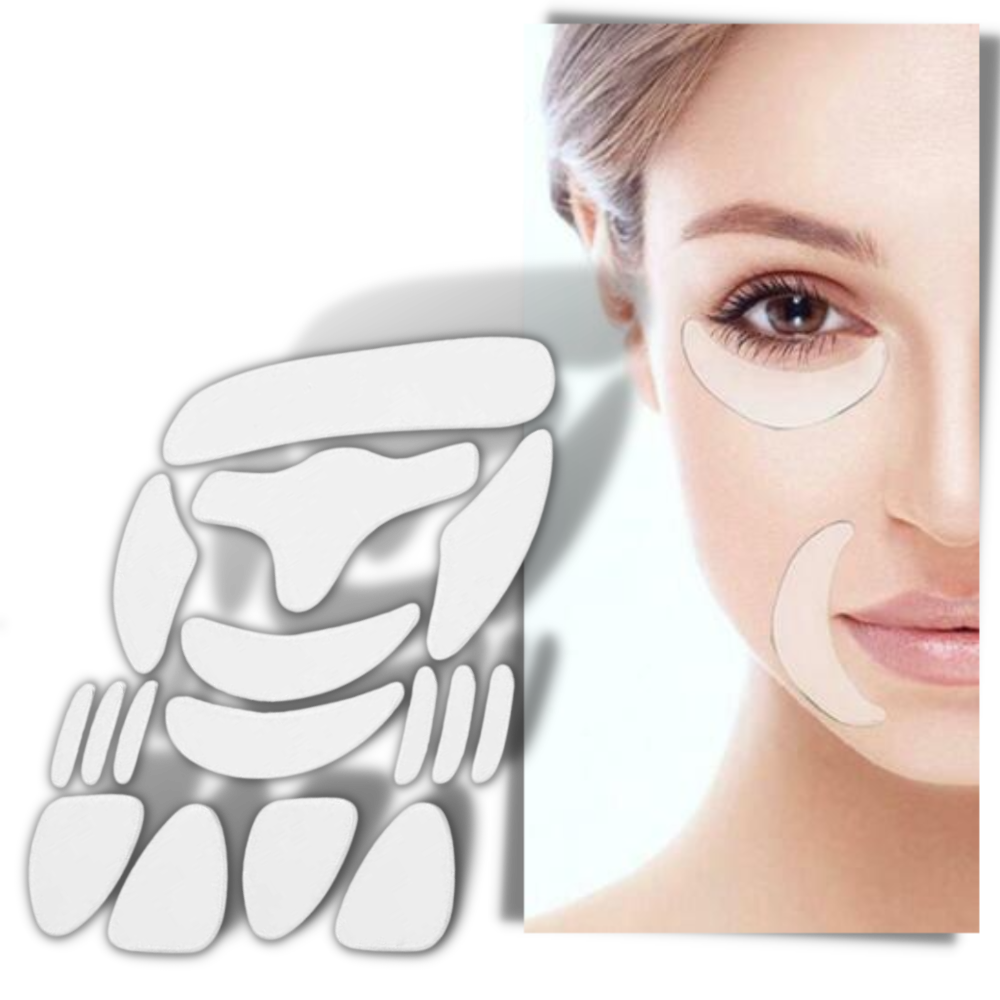 16 Parches faciales de silicona antiarrugas - Ozerty