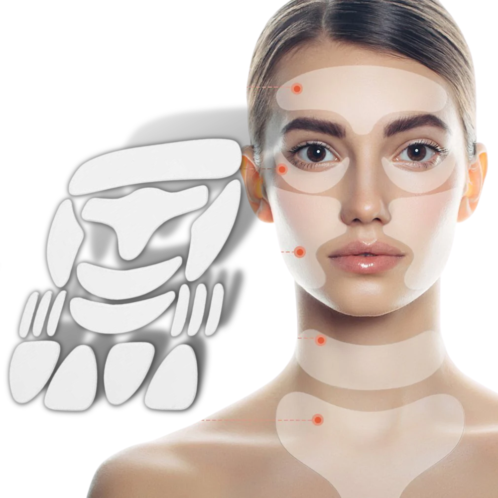 16 Parches faciales de silicona antiarrugas - Ozerty