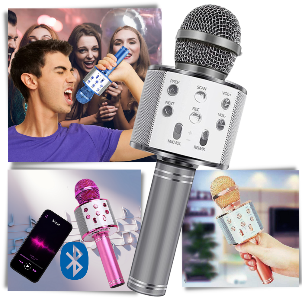 Micrófono de karaoke inalámbrico con bluetooth - Ozerty