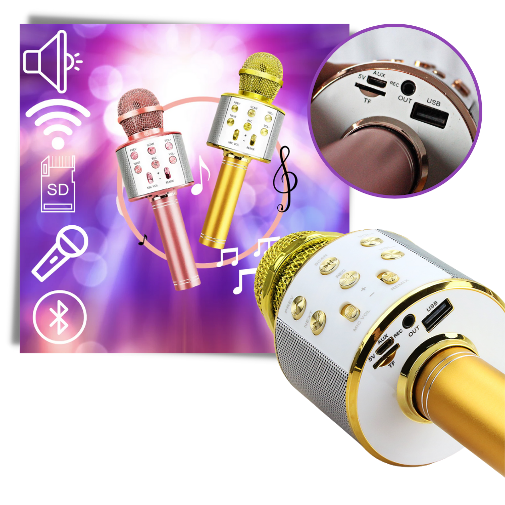Micrófono de karaoke inalámbrico con bluetooth - Ozerty