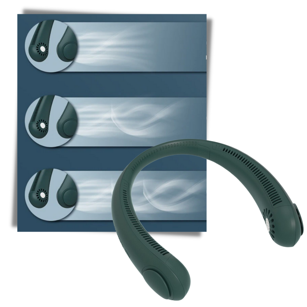 Mini ventilador de cuello portátil recargable - Ozerty