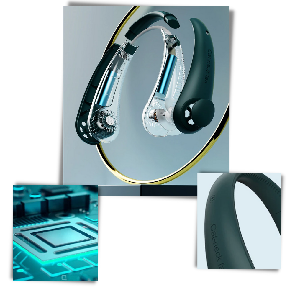 Mini ventilador de cuello portátil recargable - Ozerty