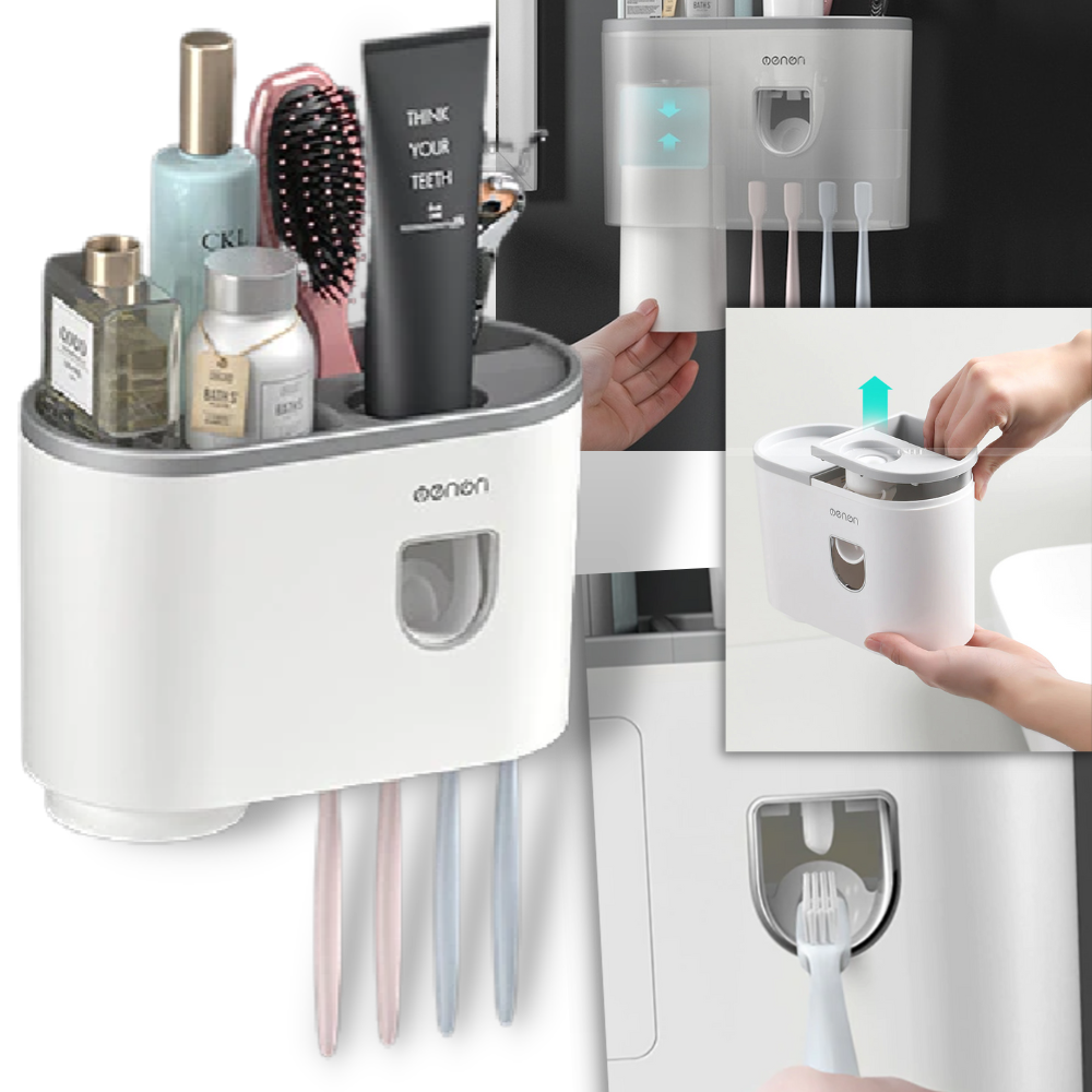 Estante dispensador de pasta de dientes todo en uno - Ozerty