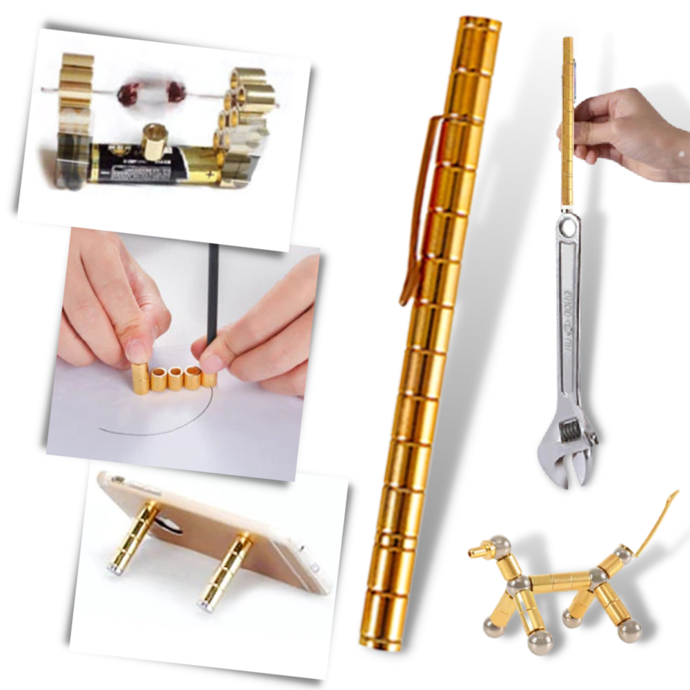 Bolígrafo Magnético Fidget – Set Con 14 Anillos Y 30 Bolas De Acero, Regalo Anti-estrés Para Adultos Y Niños