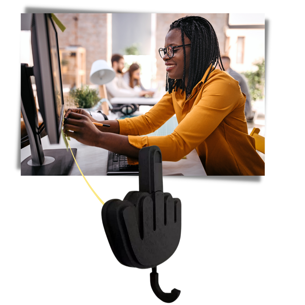 Llavero adhesivo en forma de dedo corazón levantado - Ozerty