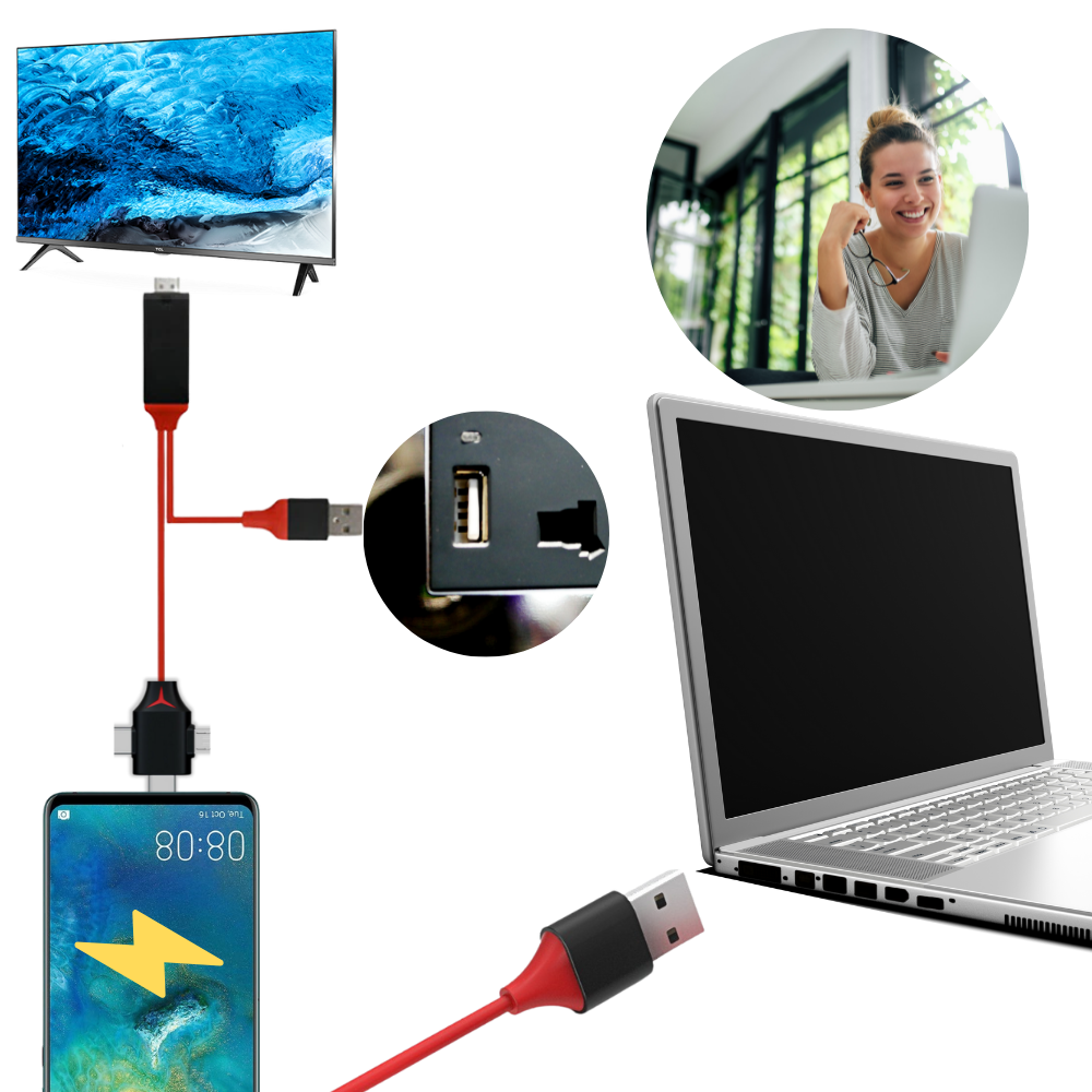 Cable adaptador HDMI para teléfonos y tabletas - Ozerty