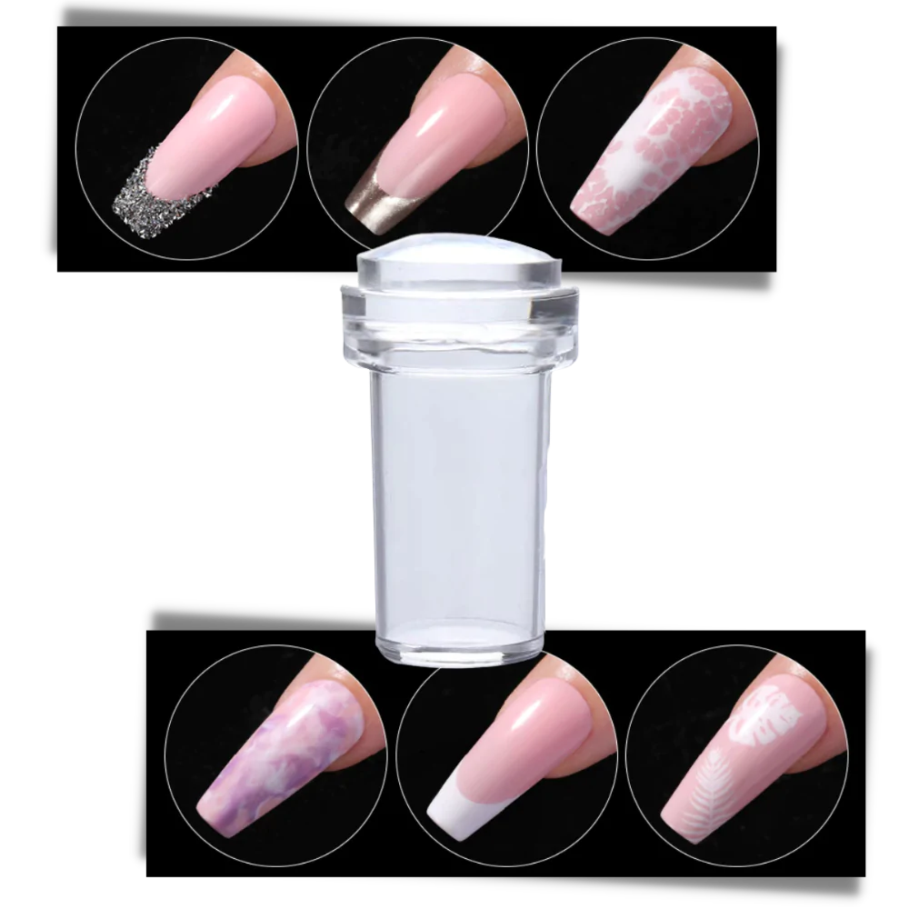Kit de silicona para estampar nail art con raspador - Ozerty