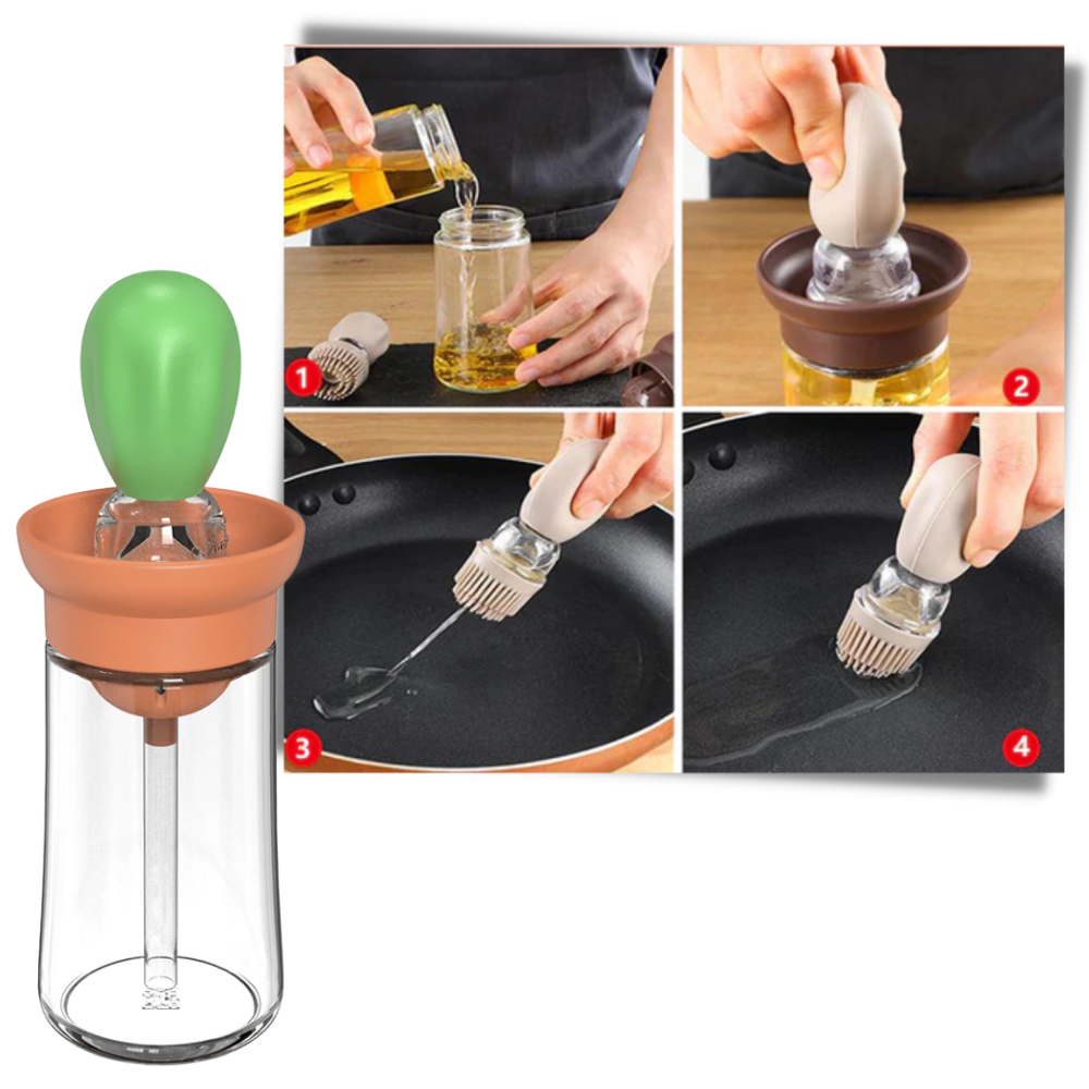 Botella de vidrio para aceite con brocha - Ozerty