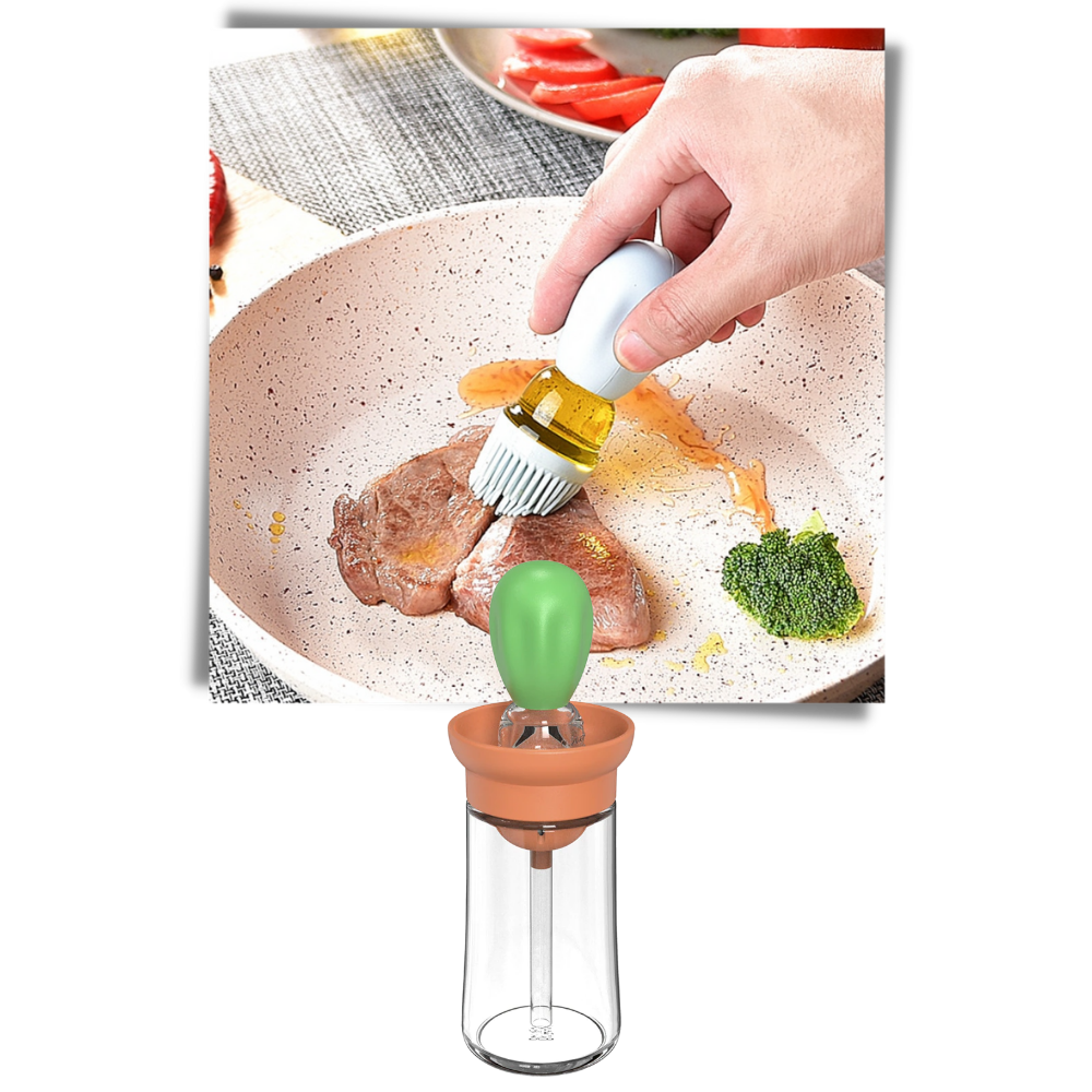 Botella de vidrio para aceite con brocha - Ozerty