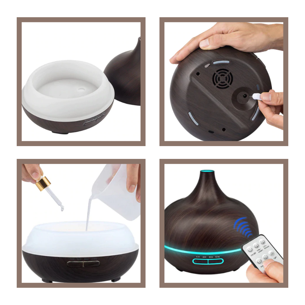 Difusor y humidificador de aceites esenciales - Ozerty