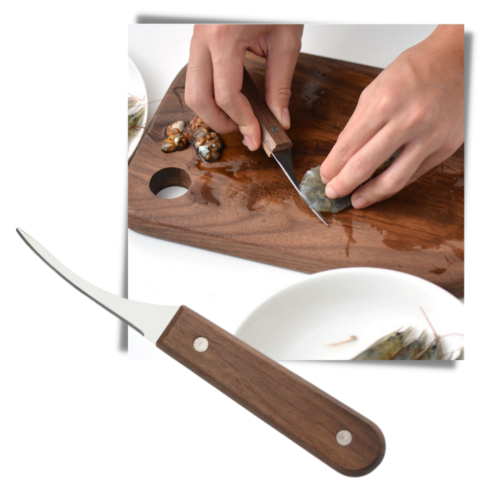 Cuchillo de acero inoxidable para pelar gambas - Ozerty