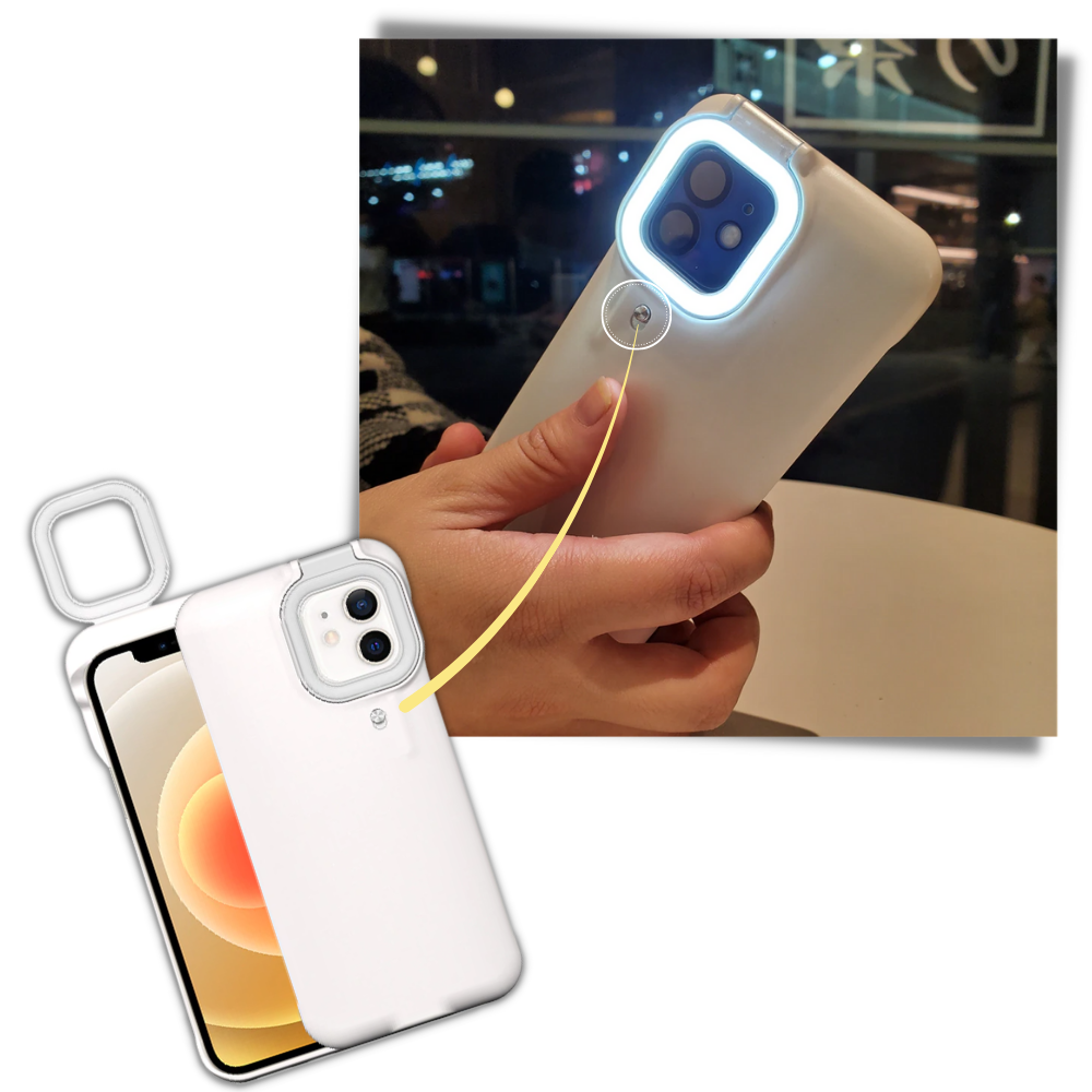 Funda de teléfono con luz de anillo LED - Ozerty