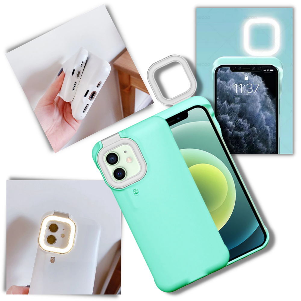 Funda de teléfono con luz de anillo LED - Ozerty
