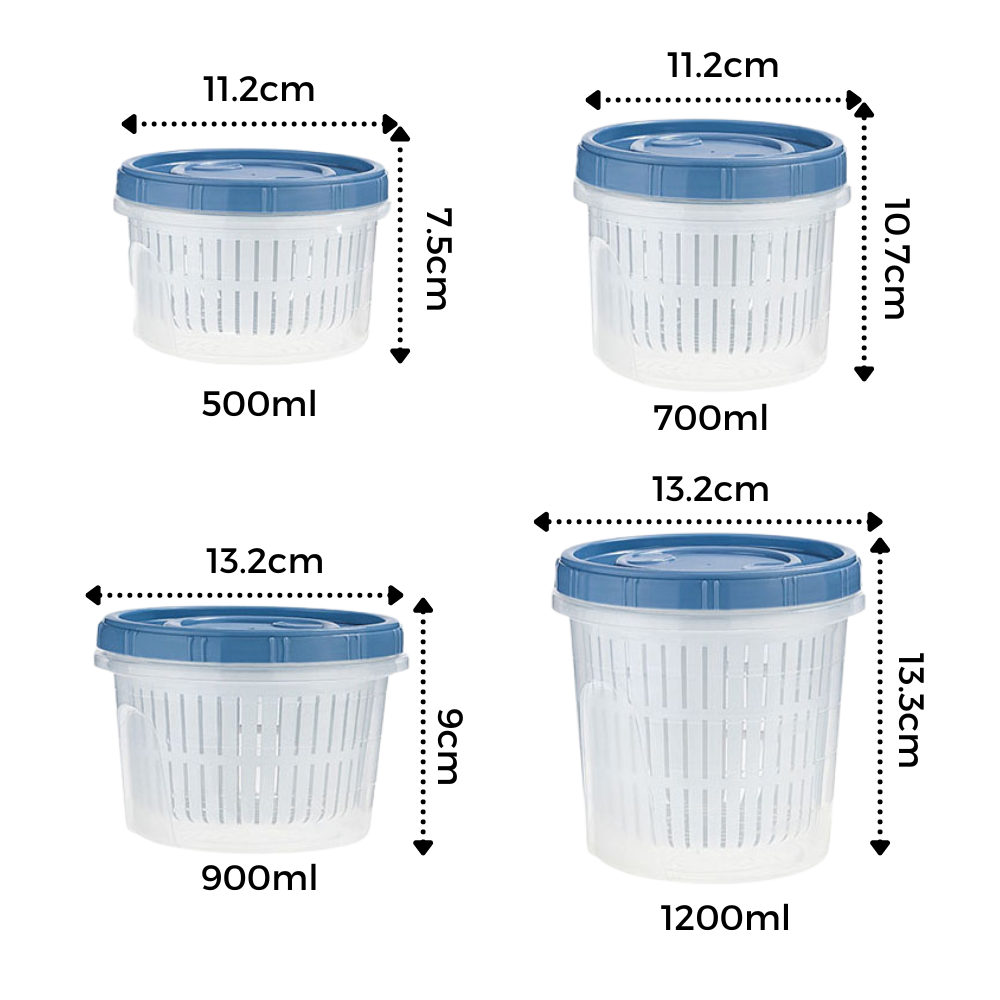 Recipiente apilable para alimentos con escurridor - Ozerty