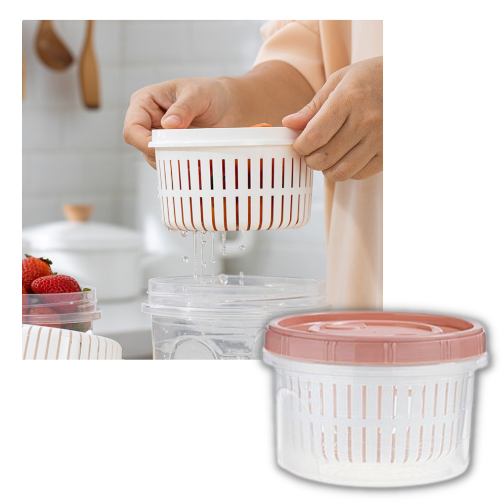 Recipiente apilable para alimentos con escurridor - Ozerty