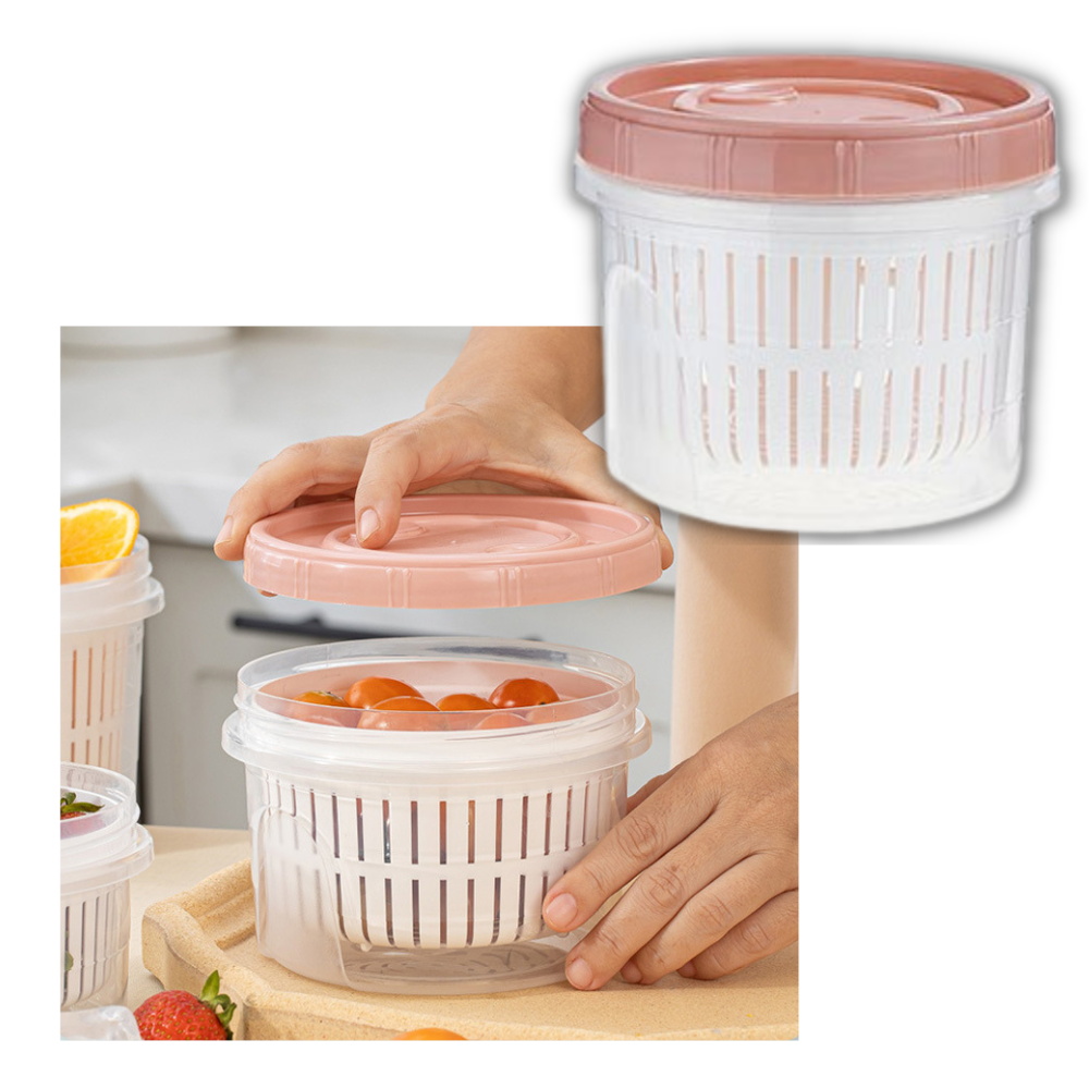 Recipiente apilable para alimentos con escurridor - Ozerty