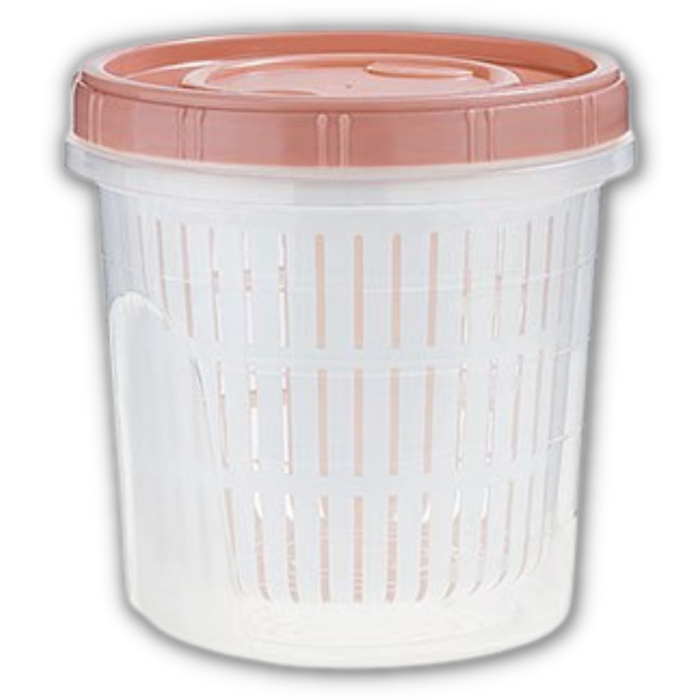 Recipiente apilable para alimentos con escurridor