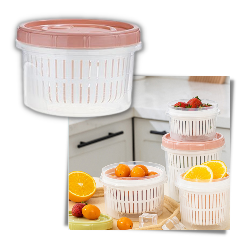 Recipiente apilable para alimentos con escurridor - Ozerty