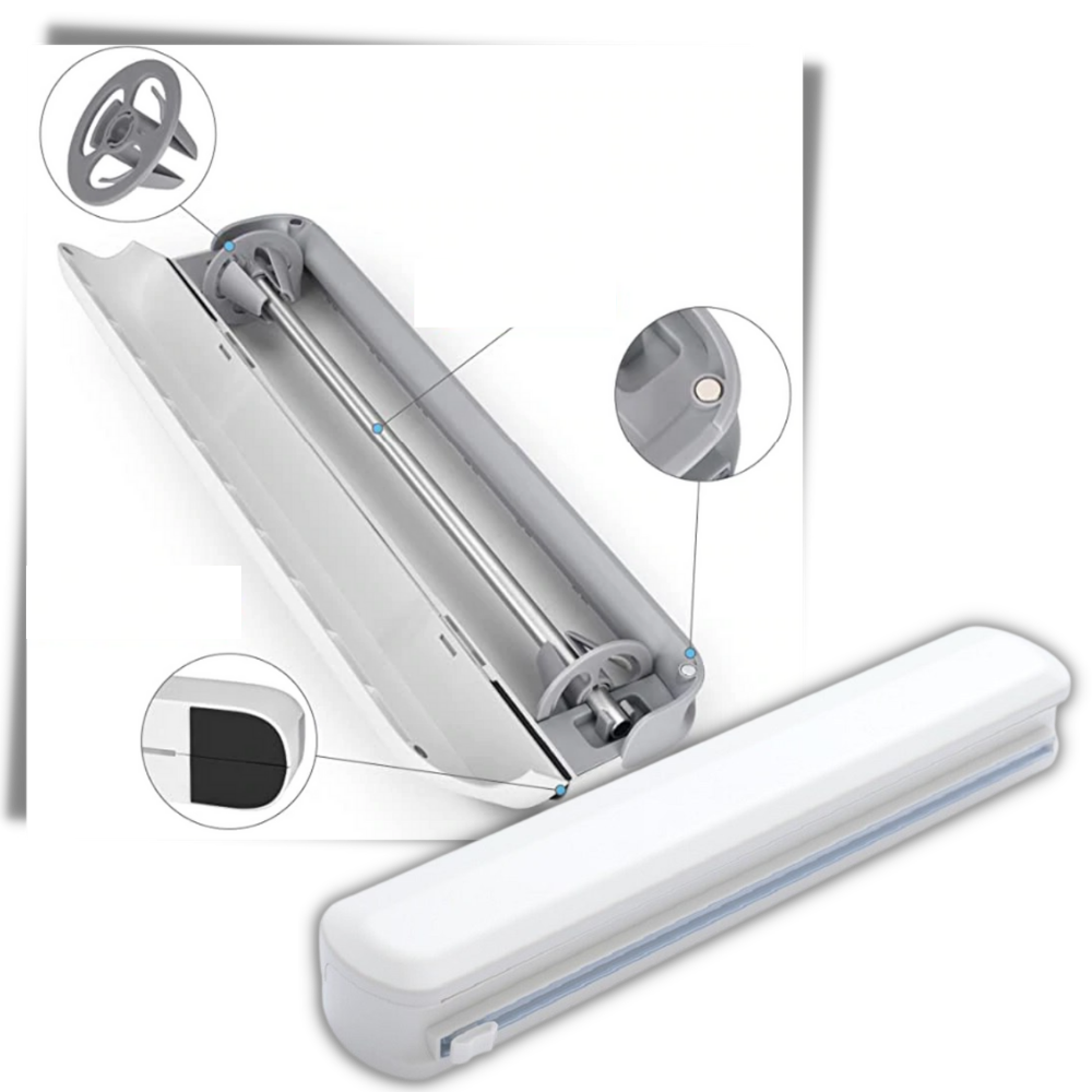 Dispensador y cortador de plástico para envolver alimentos - Ozerty