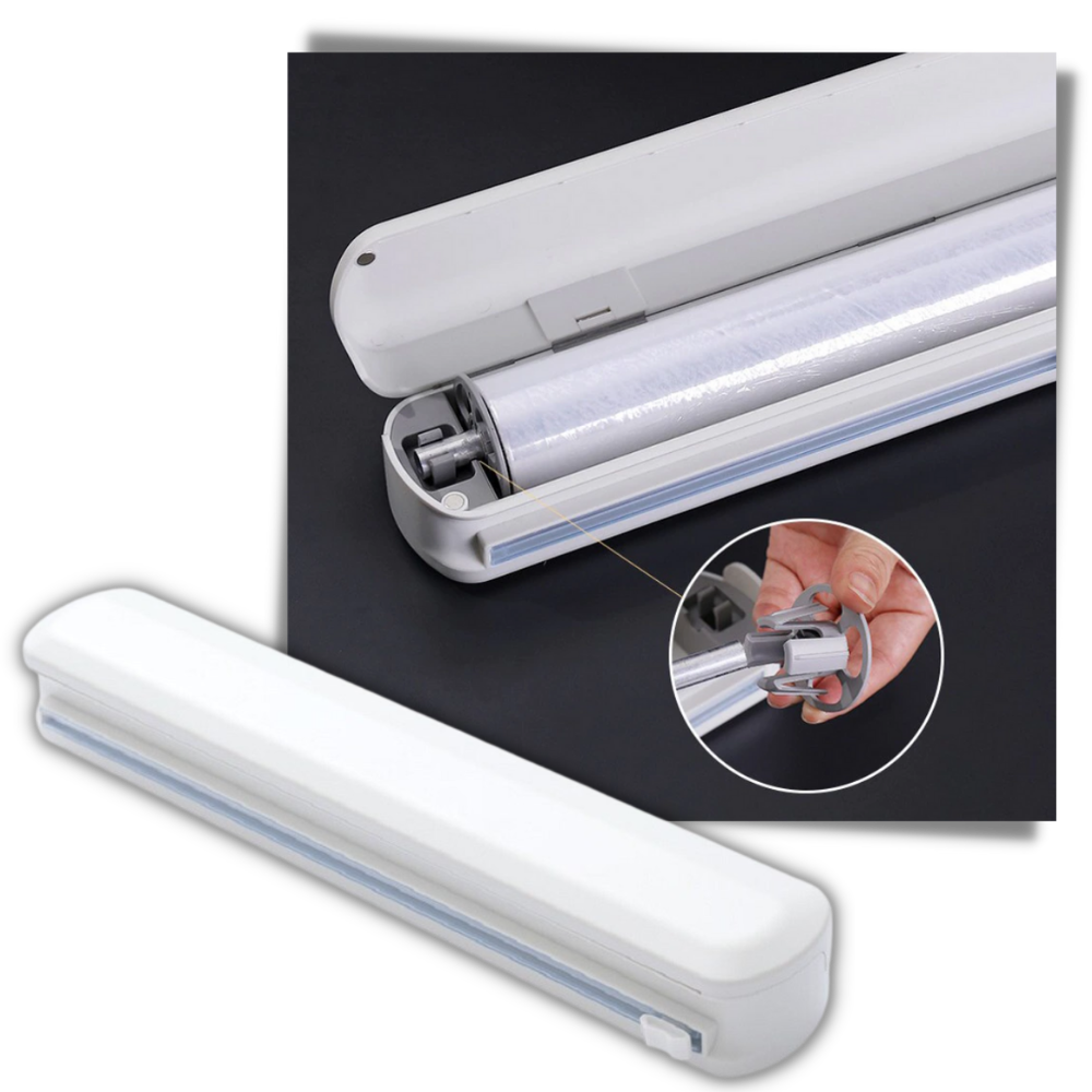 Dispensador y cortador de plástico para envolver alimentos - Ozerty