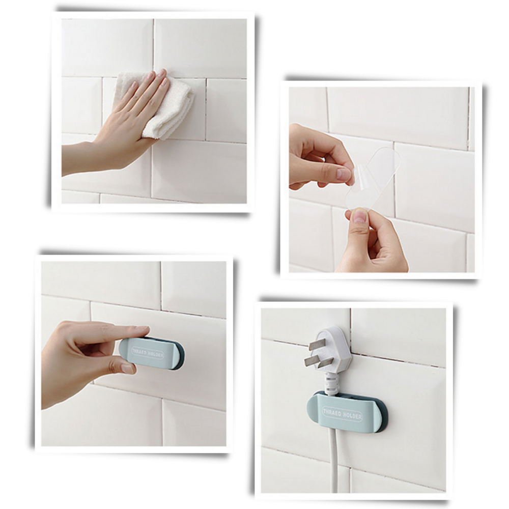 Paquete de 4 abrazaderas adhesivas para cables - Ozerty