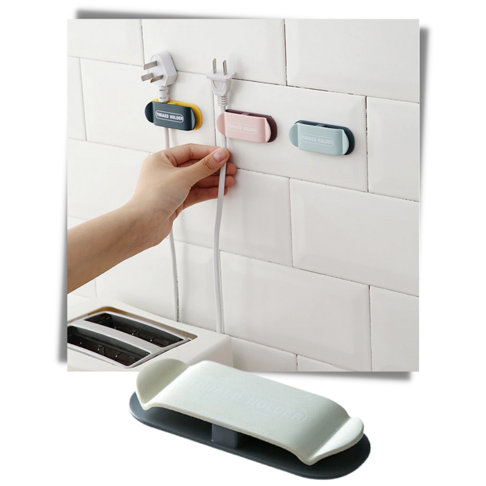 Paquete de 4 abrazaderas adhesivas para cables - Ozerty