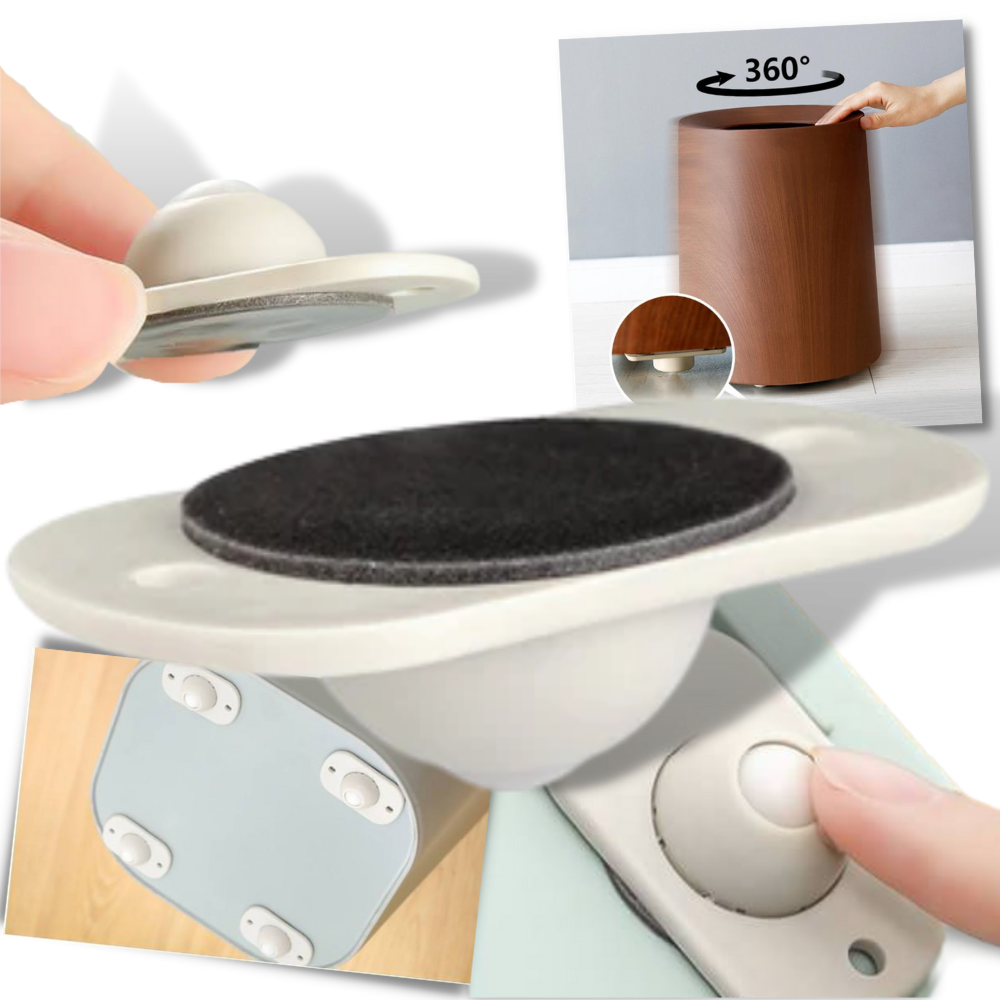 Rueda giratoria adhesiva para muebles - Ozerty