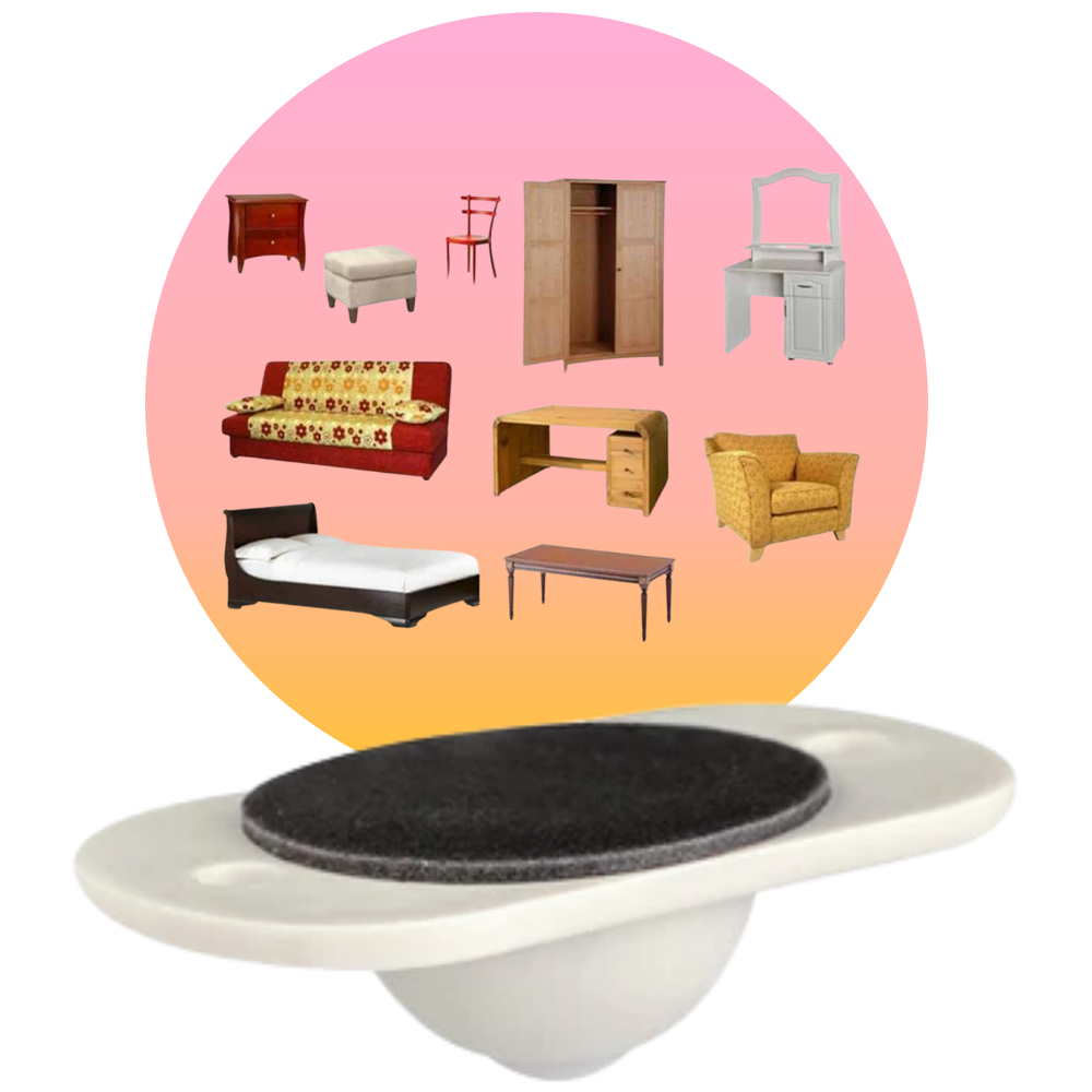 Rueda giratoria adhesiva para muebles - Ozerty