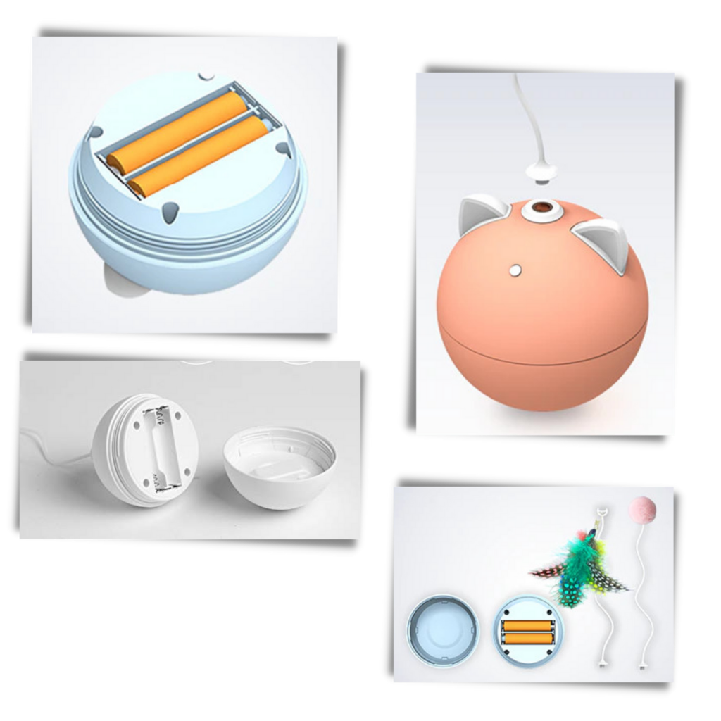 Pelota de juguete para gatos con función de giro automático - Ozerty